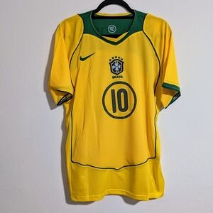 Brazil Ronaldinho #10 Jersey 2004 Home Yellow